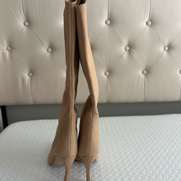 SCHUTZ Maryana Sculpt Nubuck Tan Heeled Boots - Picture 5 of 6